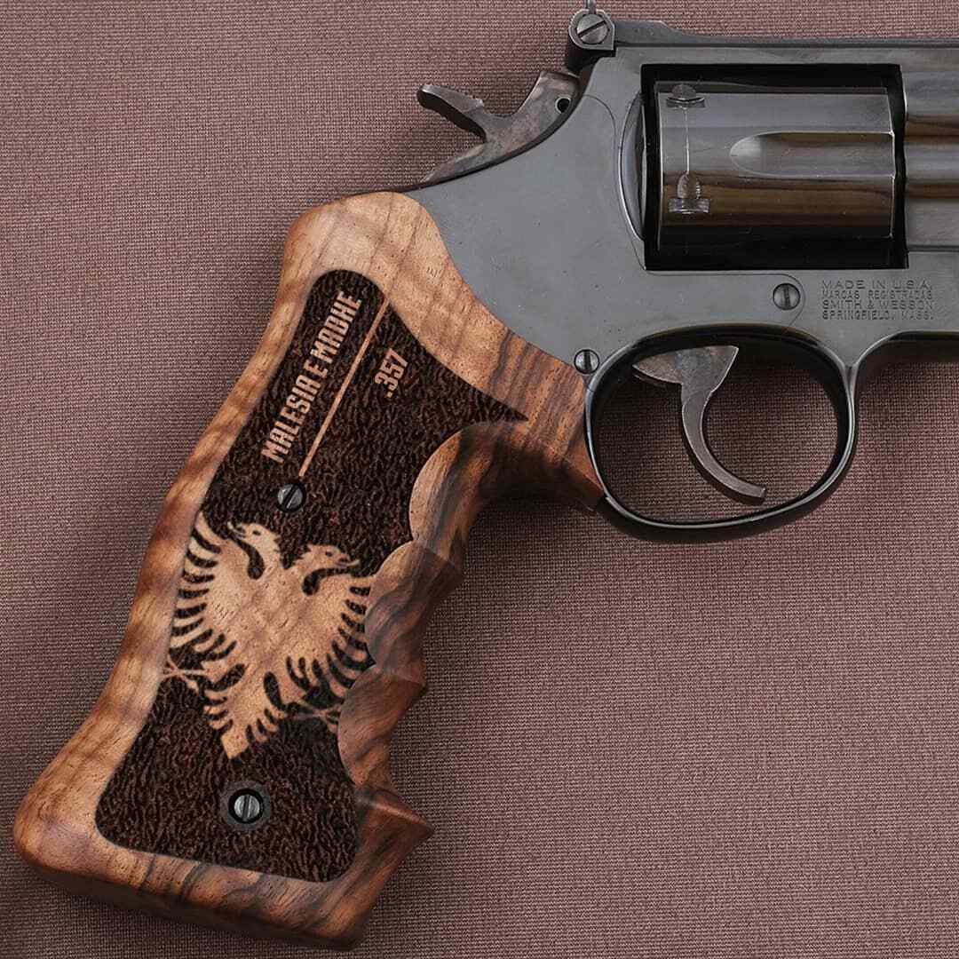 Smith Wesson K/L/X - Frame Round Butt Ceviz Ağacı Lazer Logo 